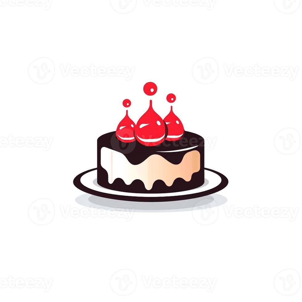 AI generated a trendy logo of a cake. Generative AI photo