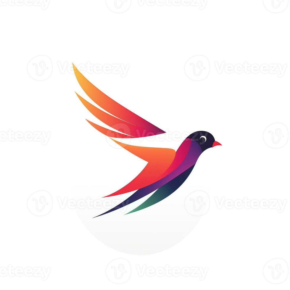 AI generated a vibrant logo of a bird. Generative AI photo