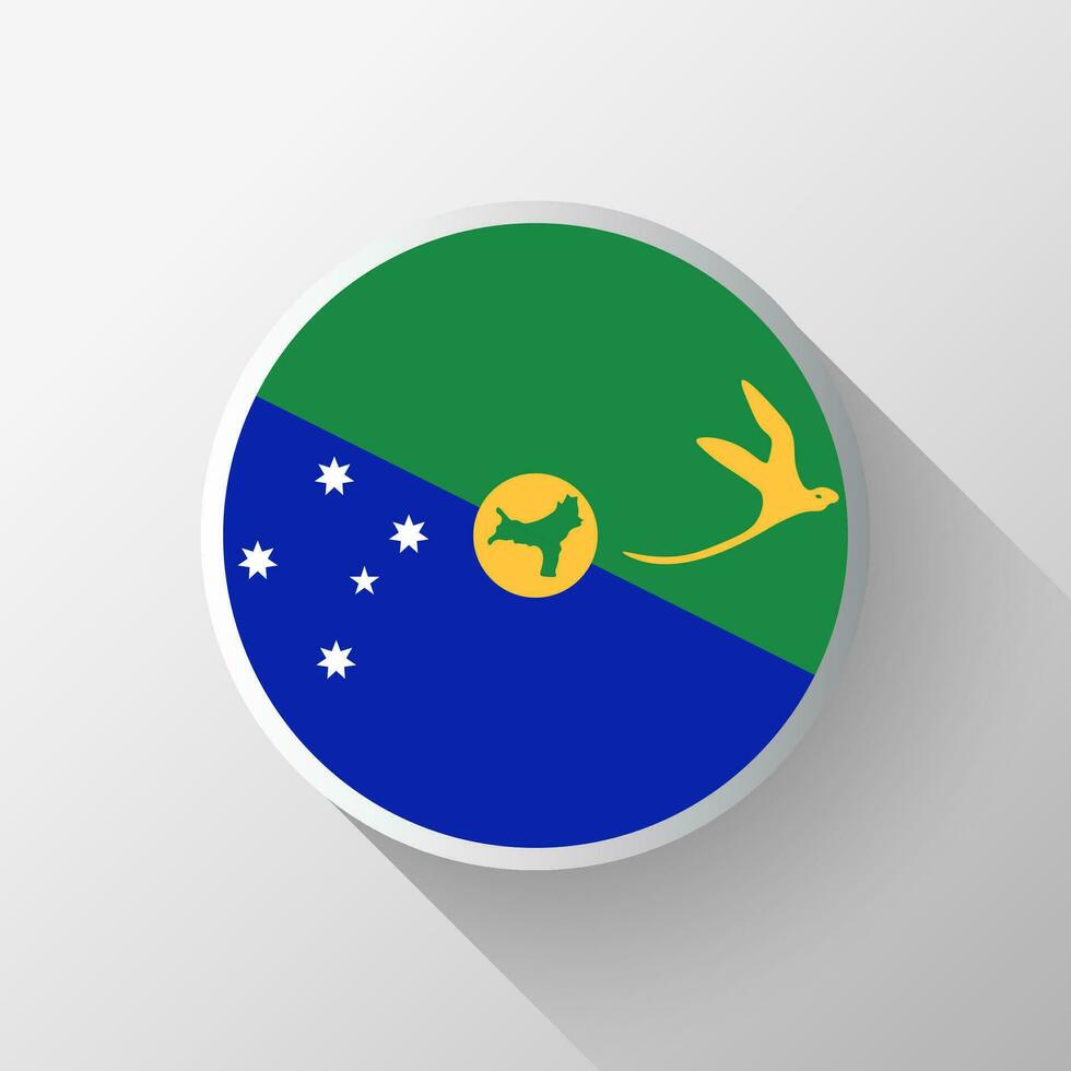 Creative Christmas Island Flag Circle Badge vector
