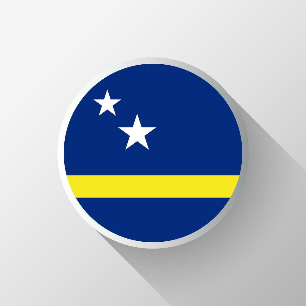 Creative Curacao Flag Circle Badge vector