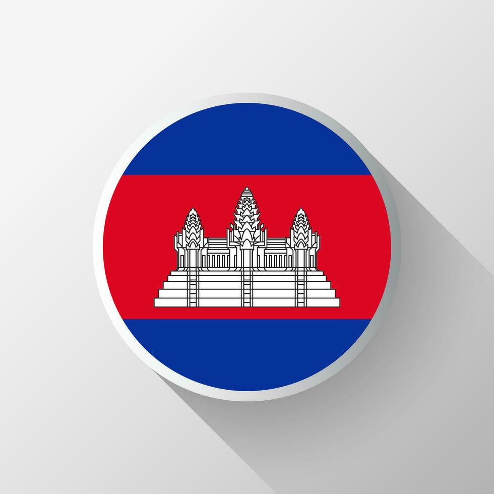 Creative Cambodia Flag Circle Badge vector