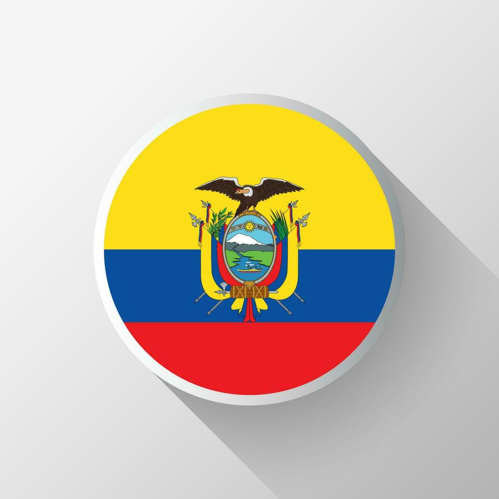 Creative Ecuador Flag Circle Badge vector