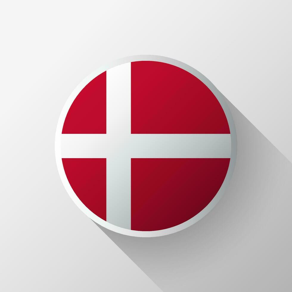 Creative Denmark Flag Circle Badge vector