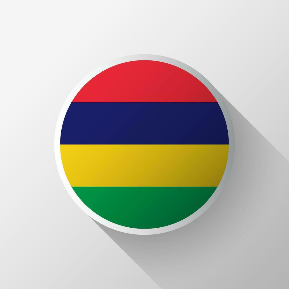 Creative Mauritius Flag Circle Badge vector