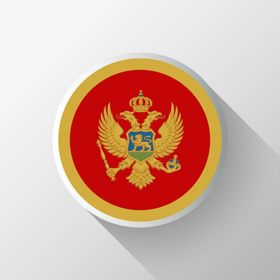 Creative Montenegro Flag Circle Badge vector