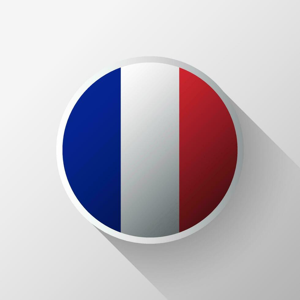 Creative France Flag Circle Badge vector