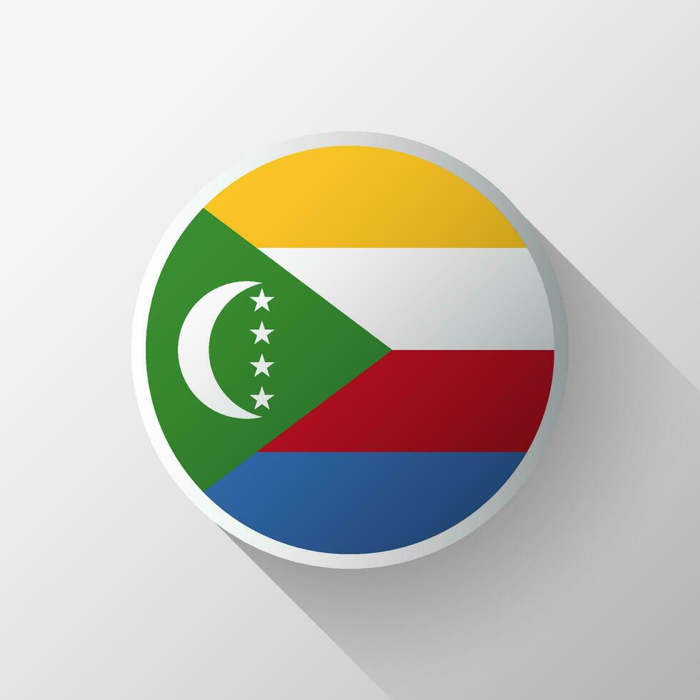 Creative Comoros Flag Circle Badge vector