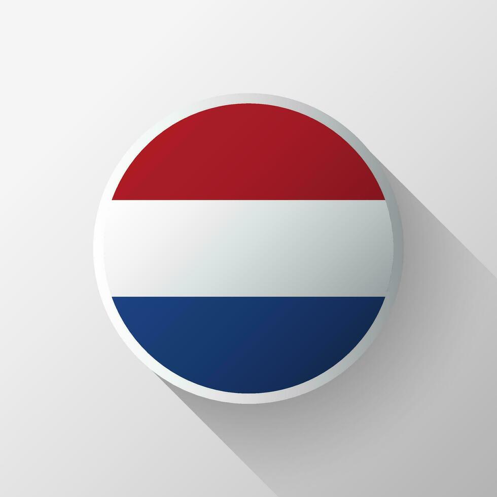 Creative Netherlands Flag Circle Badge vector