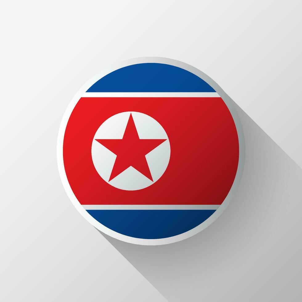 Creative North Korea Flag Circle Badge vector