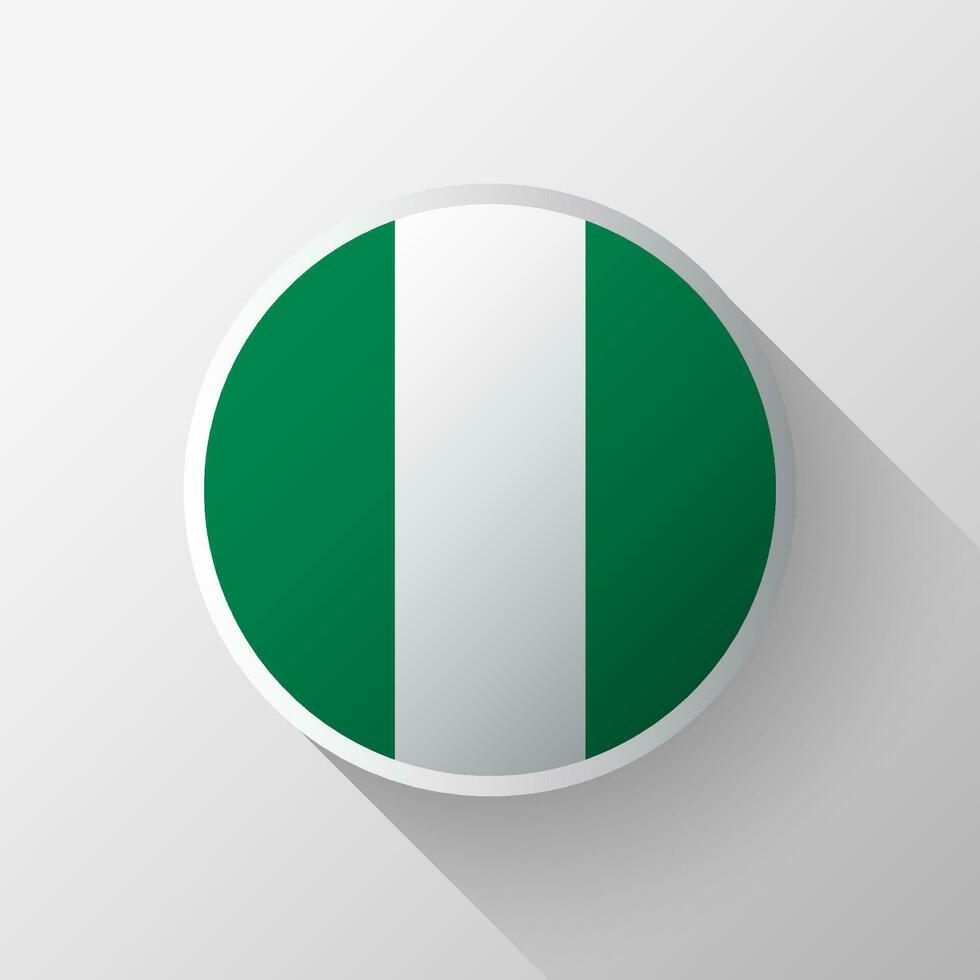 Creative Nigeria Flag Circle Badge vector
