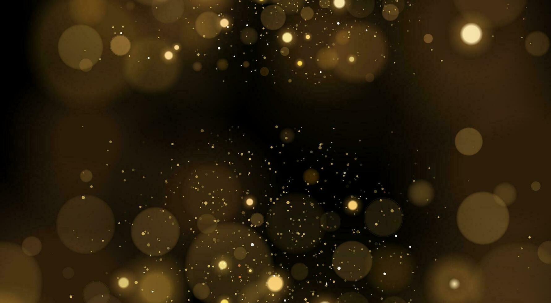 Gold golden background with glow magical dust glitters vector