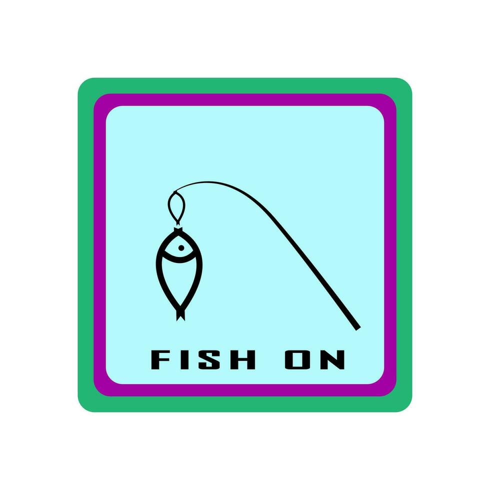 pescado en un gancho icono en un azul antecedentes vector