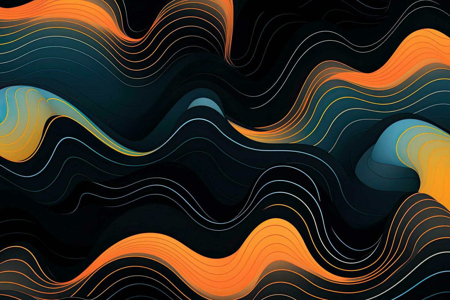 AI generated Abstract background with wavy lines. Vector illustration. Eps 10, AI Generated photo