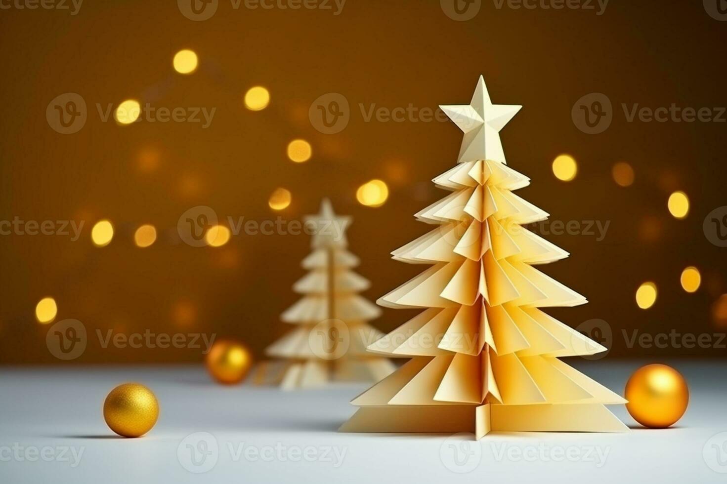 AI generated Christmas tree made with card paper photo