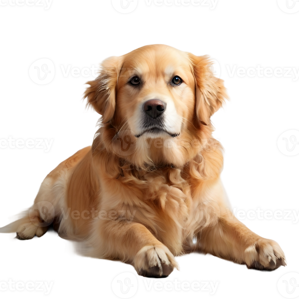 AI generated golden retriever dog sitting png