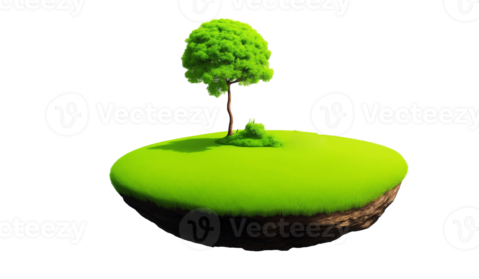 AI generated a green island with grass in it png
