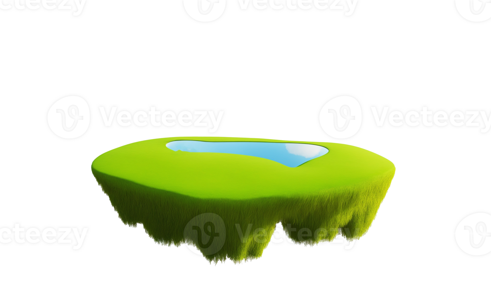 AI generated a green island with grass in it png