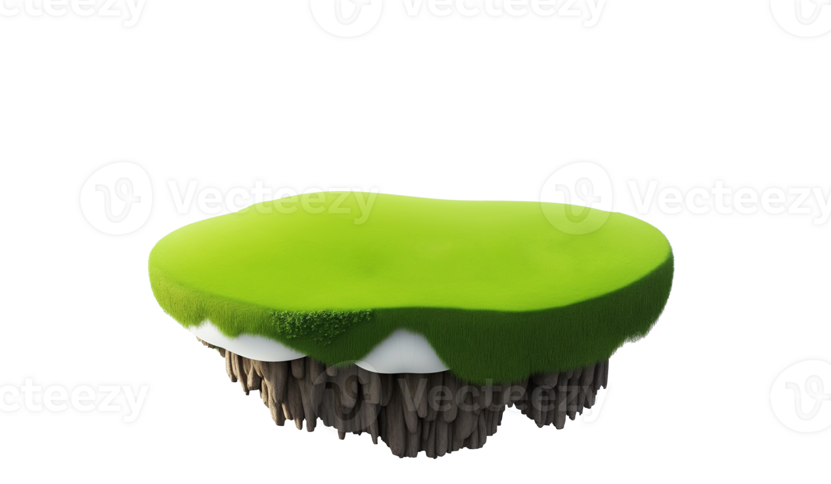 AI generated a green island with grass in it png