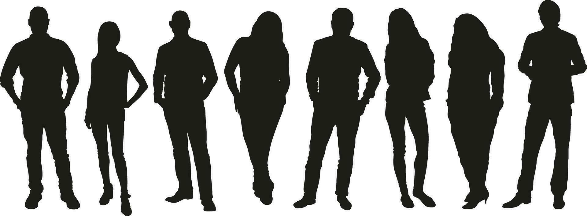 People Silhouettes vector set 1