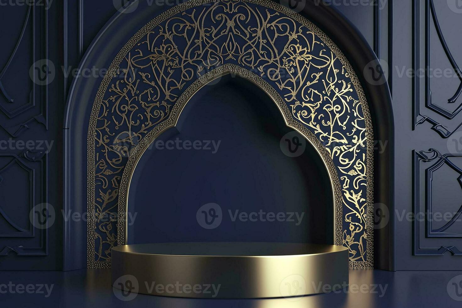 AI generated 3d rendered Islamic Arabic podium photo