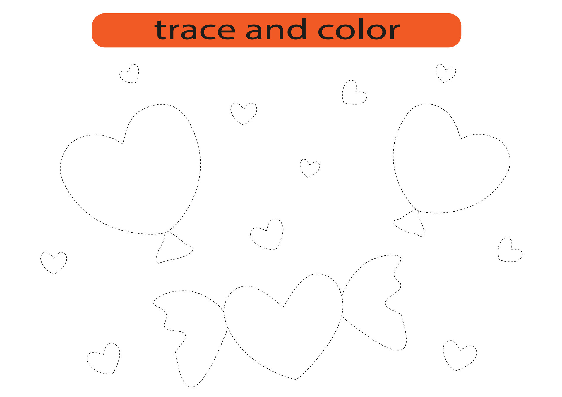 Trace and color.Trace and color for preschoolers.Handwriting practice ...