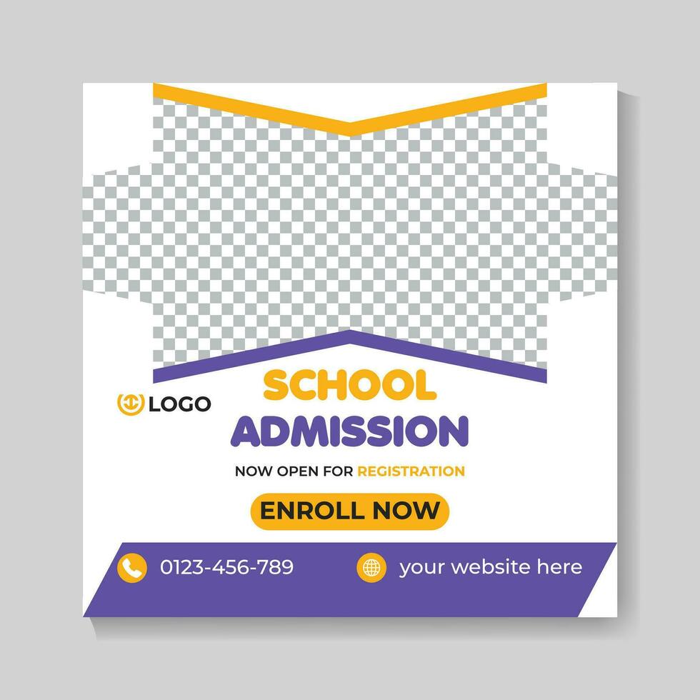 profesional moderno colegio admisión educación social medios de comunicación enviar diseño creativo espalda a colegio web bandera modelo vector