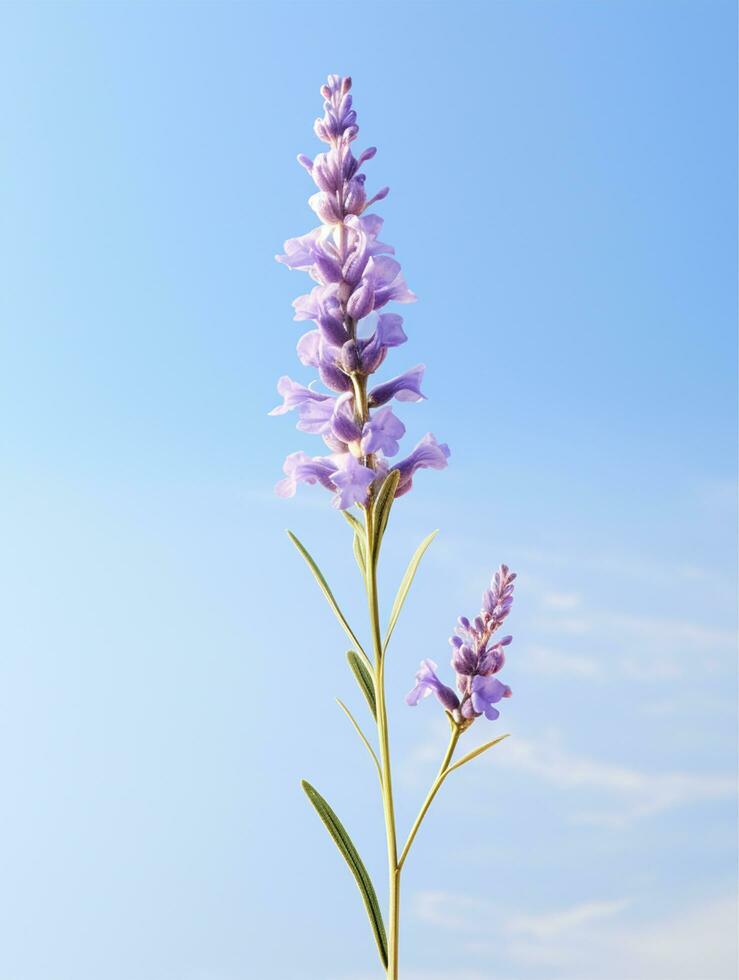 ai generado floreciente lavanda en un campo a puesta de sol foto