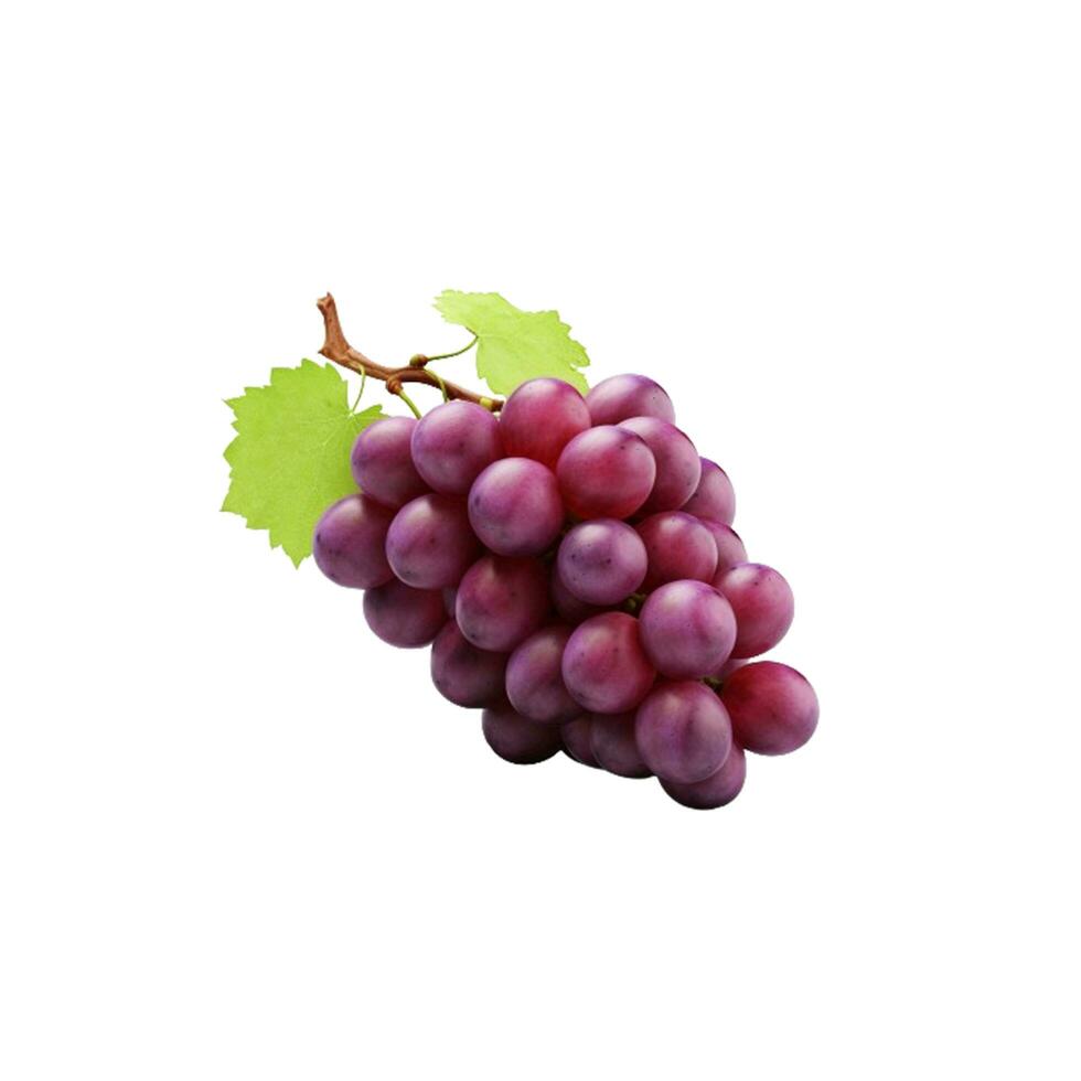 AI generated Plump and Juicy Bunch of Grapes Isolated on White Background for Culinary Inspiration photo