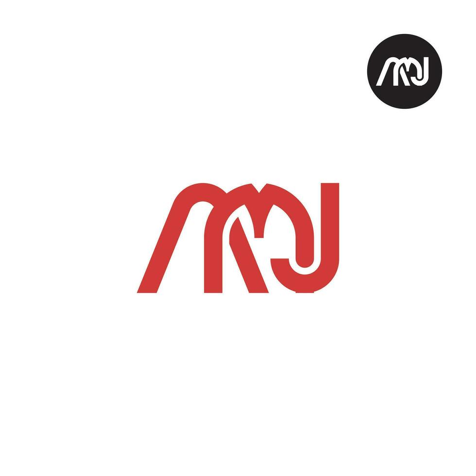 Letter AMJ Monogram Logo Design vector