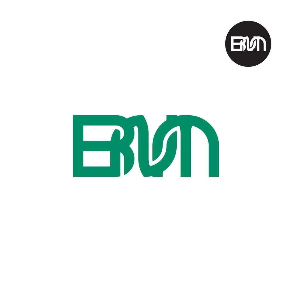 letra bnm monograma logo diseño vector