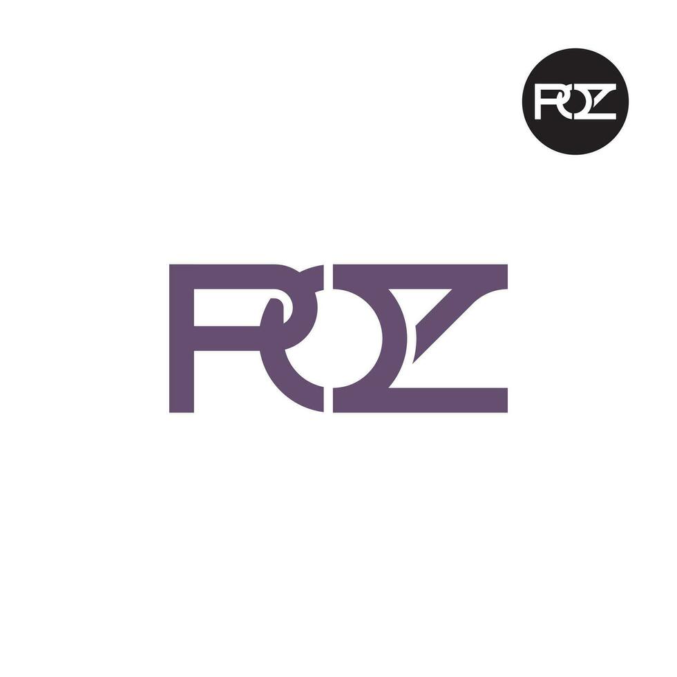 Letter POZ Monogram Logo Design vector