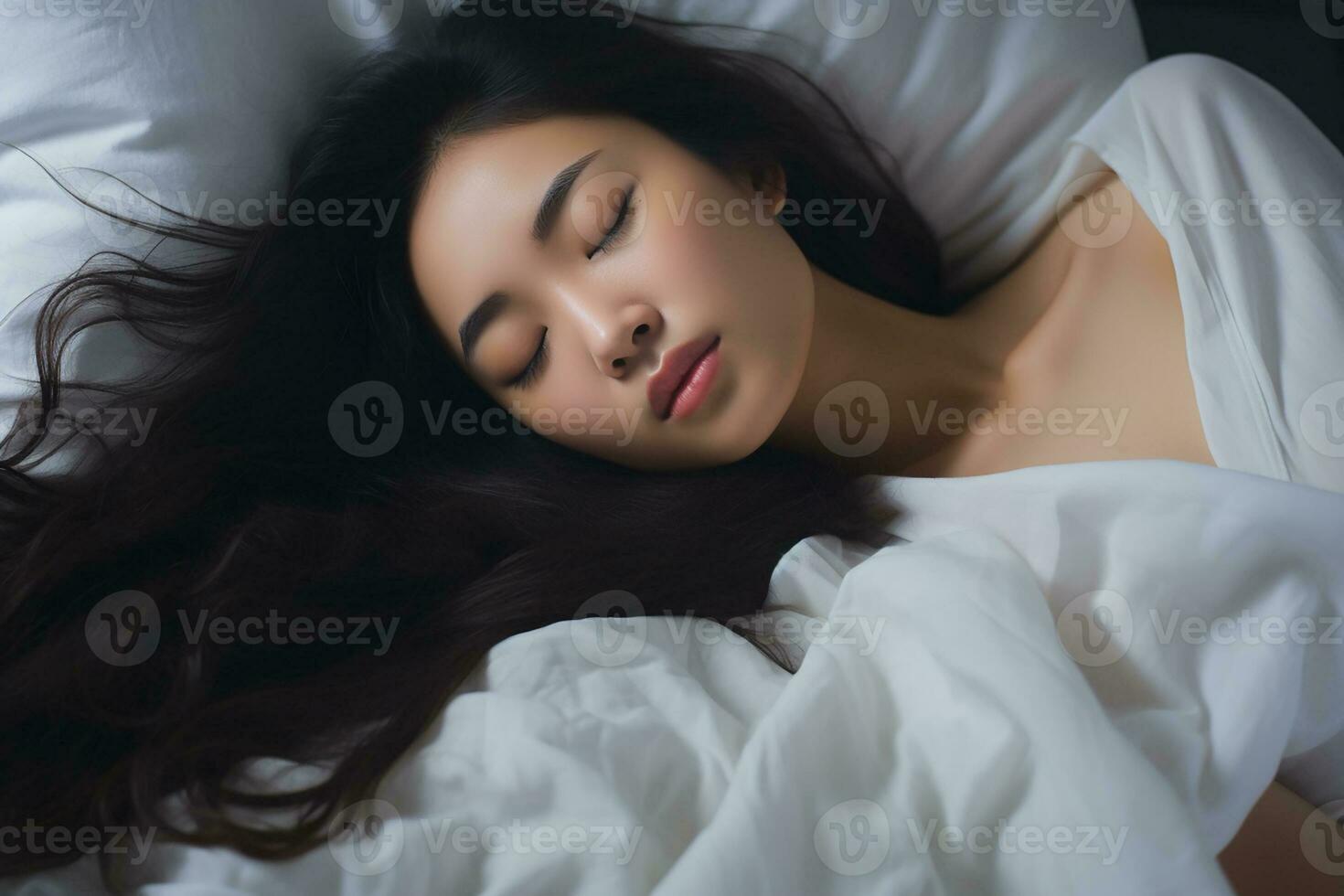 AI generated a women lying on a bed generative ai photo