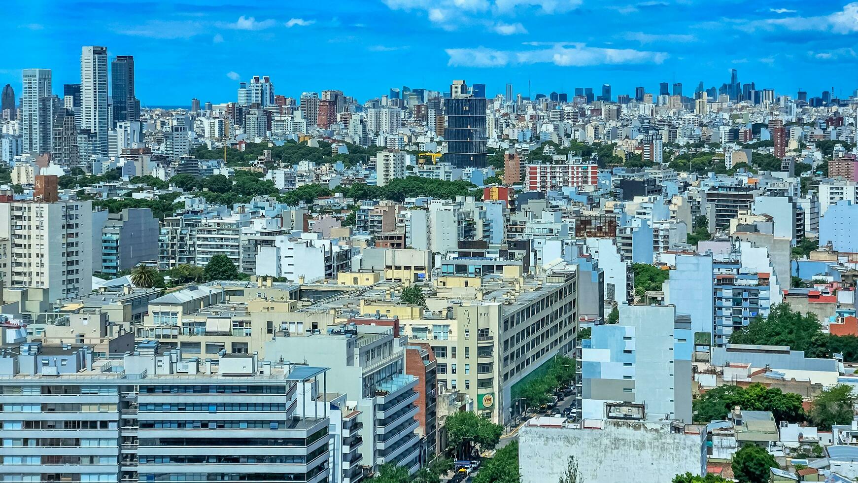 Buenos Aires, Argentina - October 2023. view of the city from the roof of a skyscraper photo