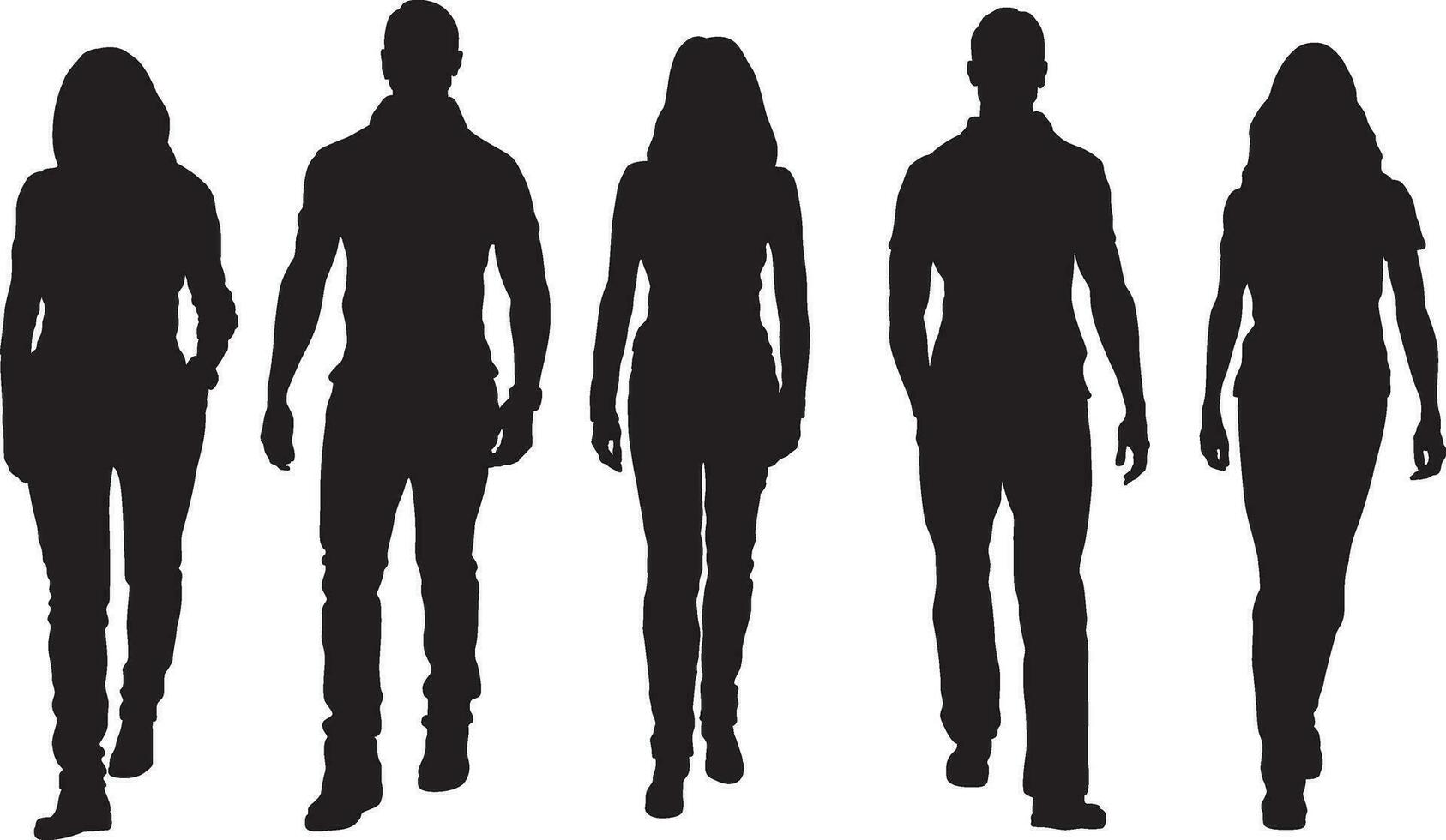 People Silhouettes vector set 10