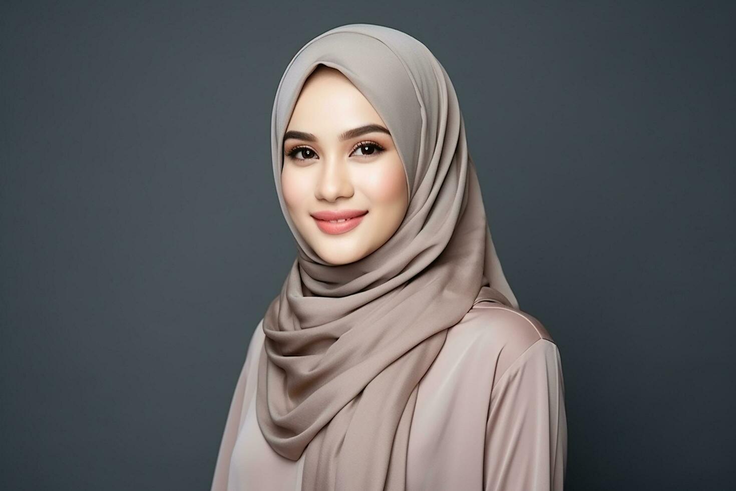 AI generated Portrait of a beautiful Muslim woman wearing hijab on isolated background generative AI photo