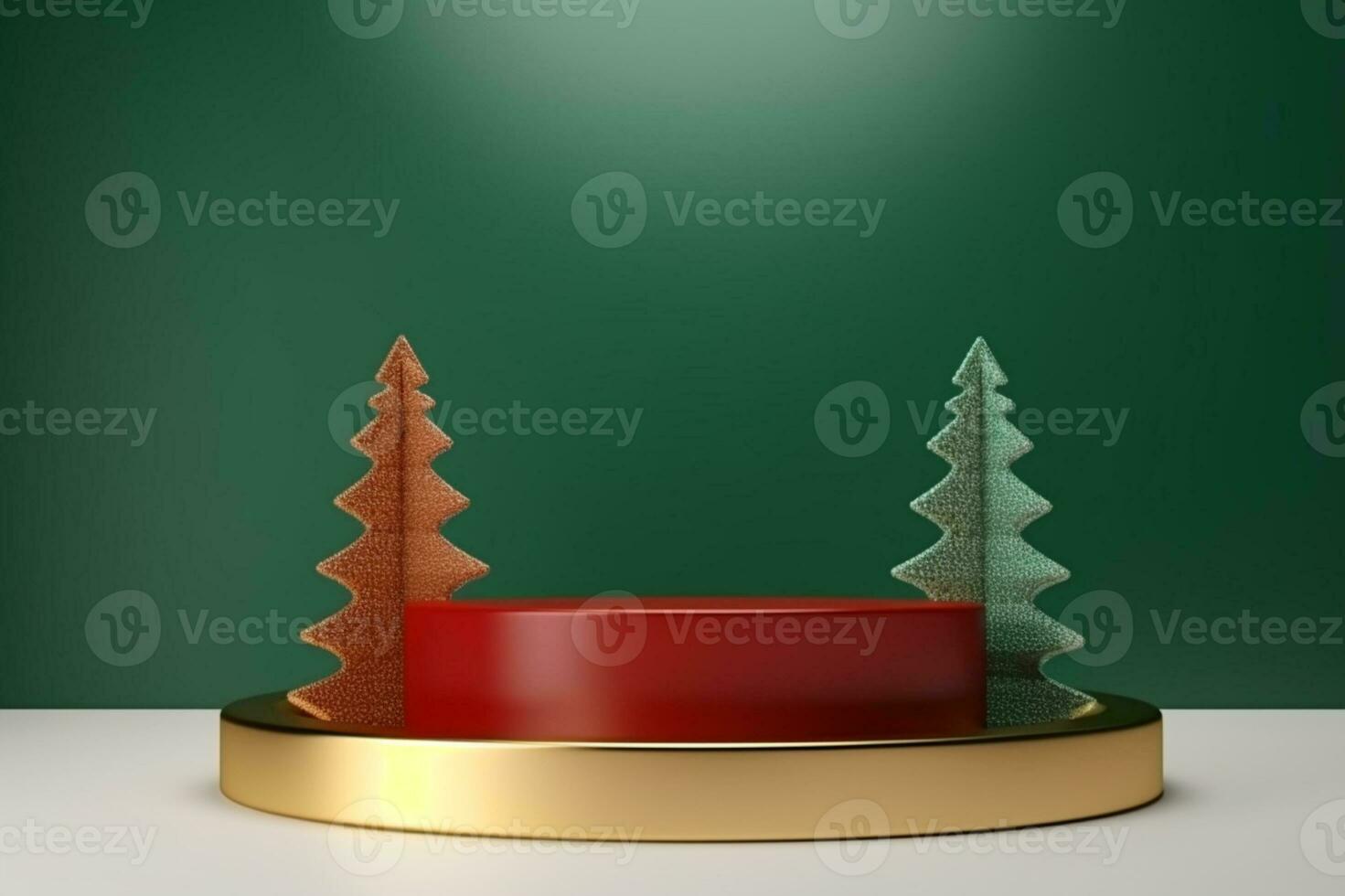 AI generated 3d rendered Podium display for merry Christmas event photo
