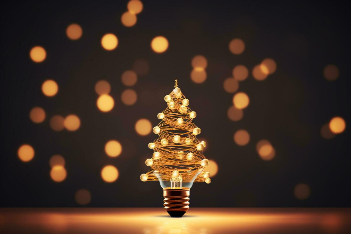 AI generated Christmas tree made of bulb and light technology concept photo