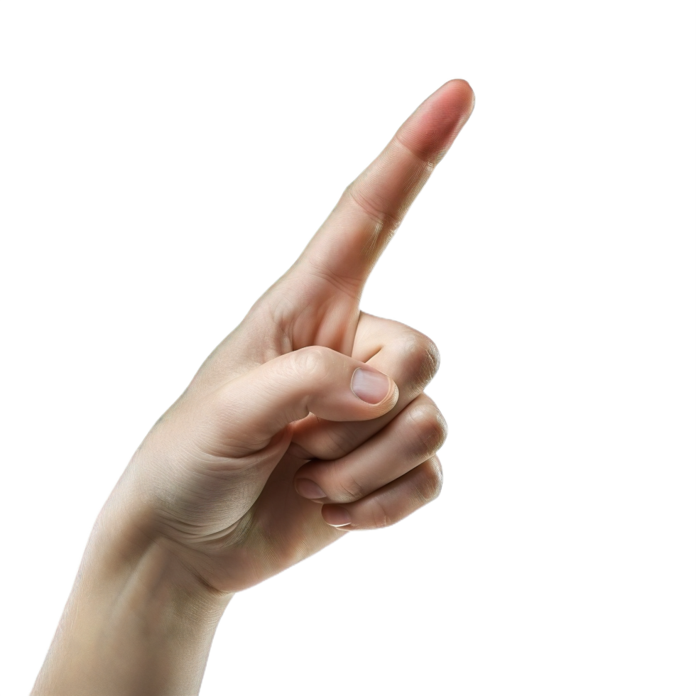 AI generated Index Finger Pointing Up Gesture Isolated on transparent  Background png