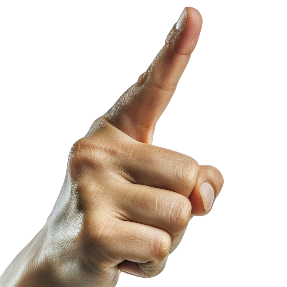 AI generated Index Finger Pointing Up Gesture Isolated on transparent  Background png