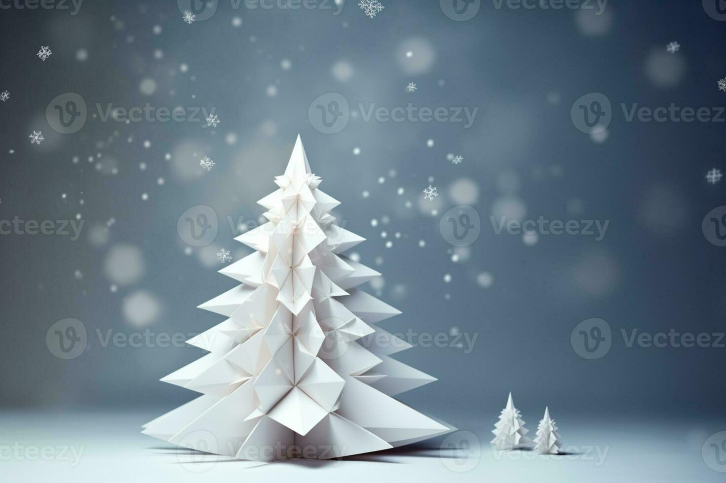 AI generated Christmas tree made with card paper photo