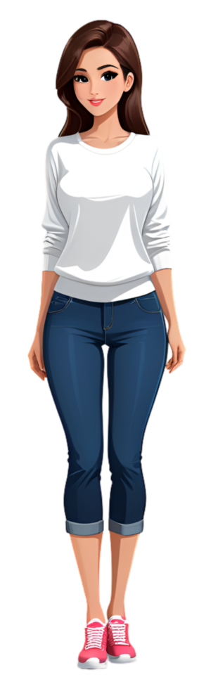 ai generato donna personaggio avatar illustrazione png