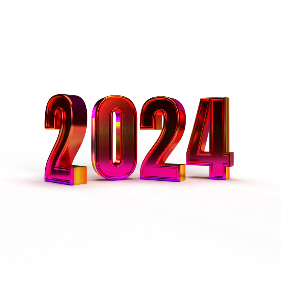 Happy new year 2024 golden 3d numbers with Happy New Year 2024 Golden 3d Numbers With Luxury Text transparent background png