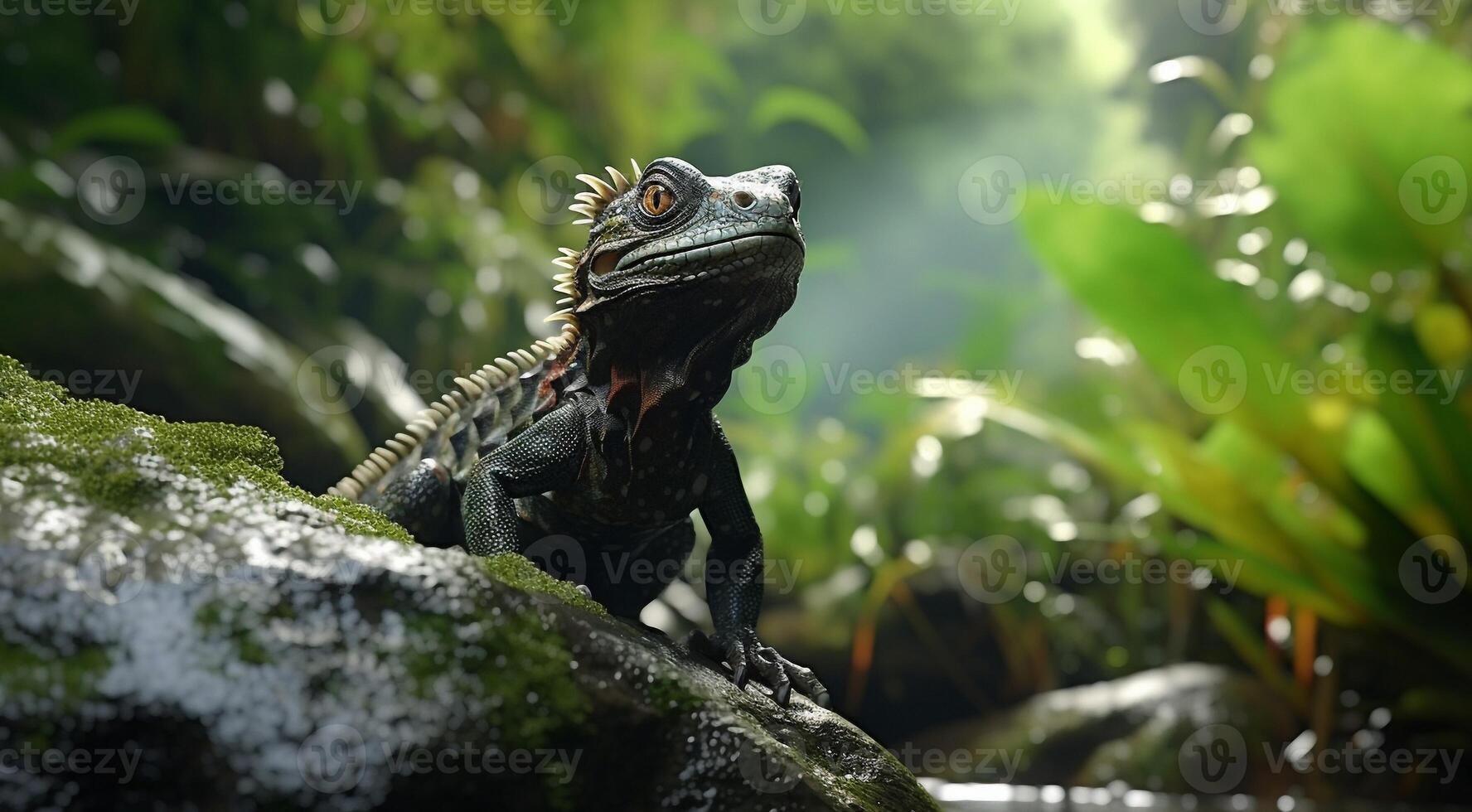 AI generated portrait of a wild animal in the nature, animal in forest, wild animal close-up photo