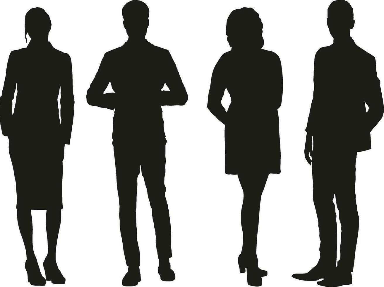 People Silhouettes vector set 109
