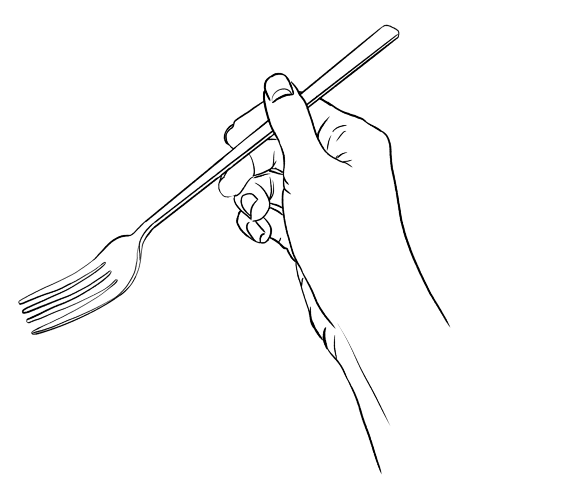 hand fork Hand holding tool png