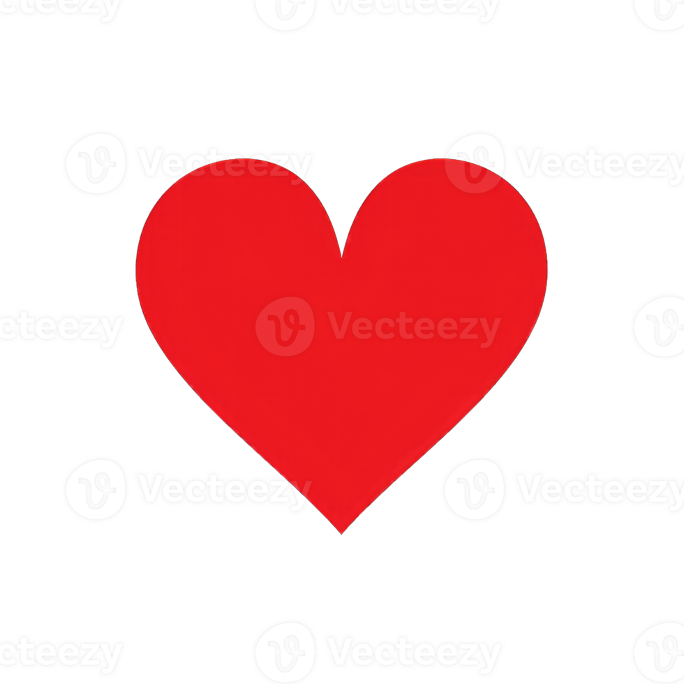 AI generated Heart, love, romance or valentine's day red png icon for apps and websites