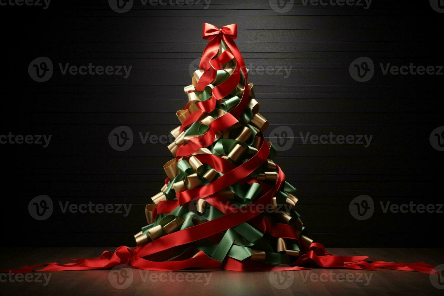 ai generado Navidad árbol hecho con cinta foto
