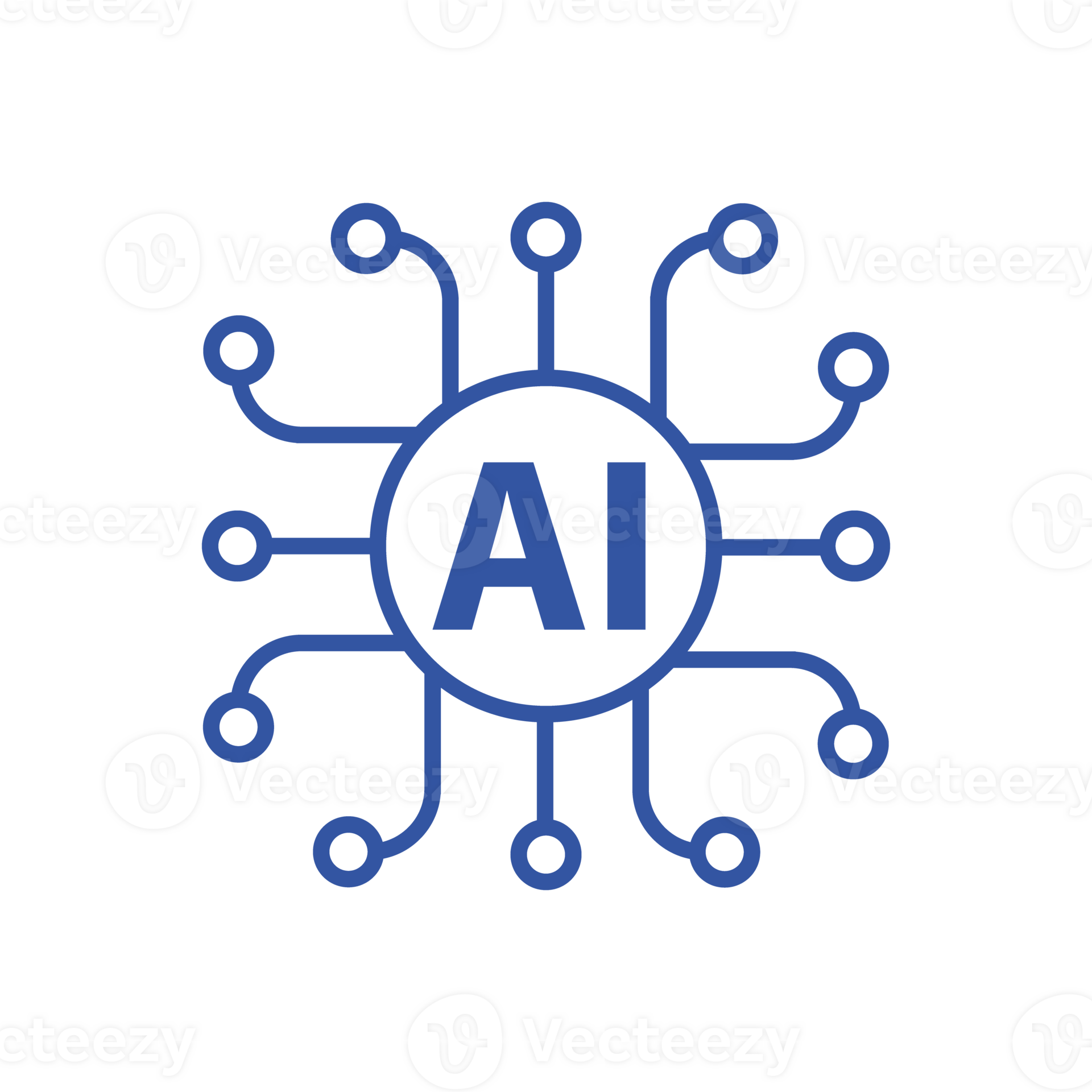 Artificial intelligence AI processor chip icon symbol for graphic ...