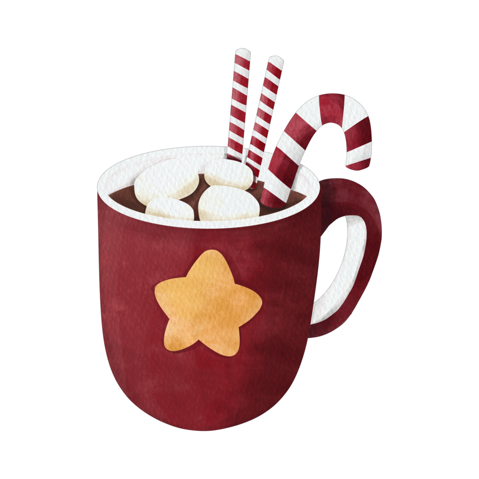 ai generato allegro Natale modello con caffè tazza, png