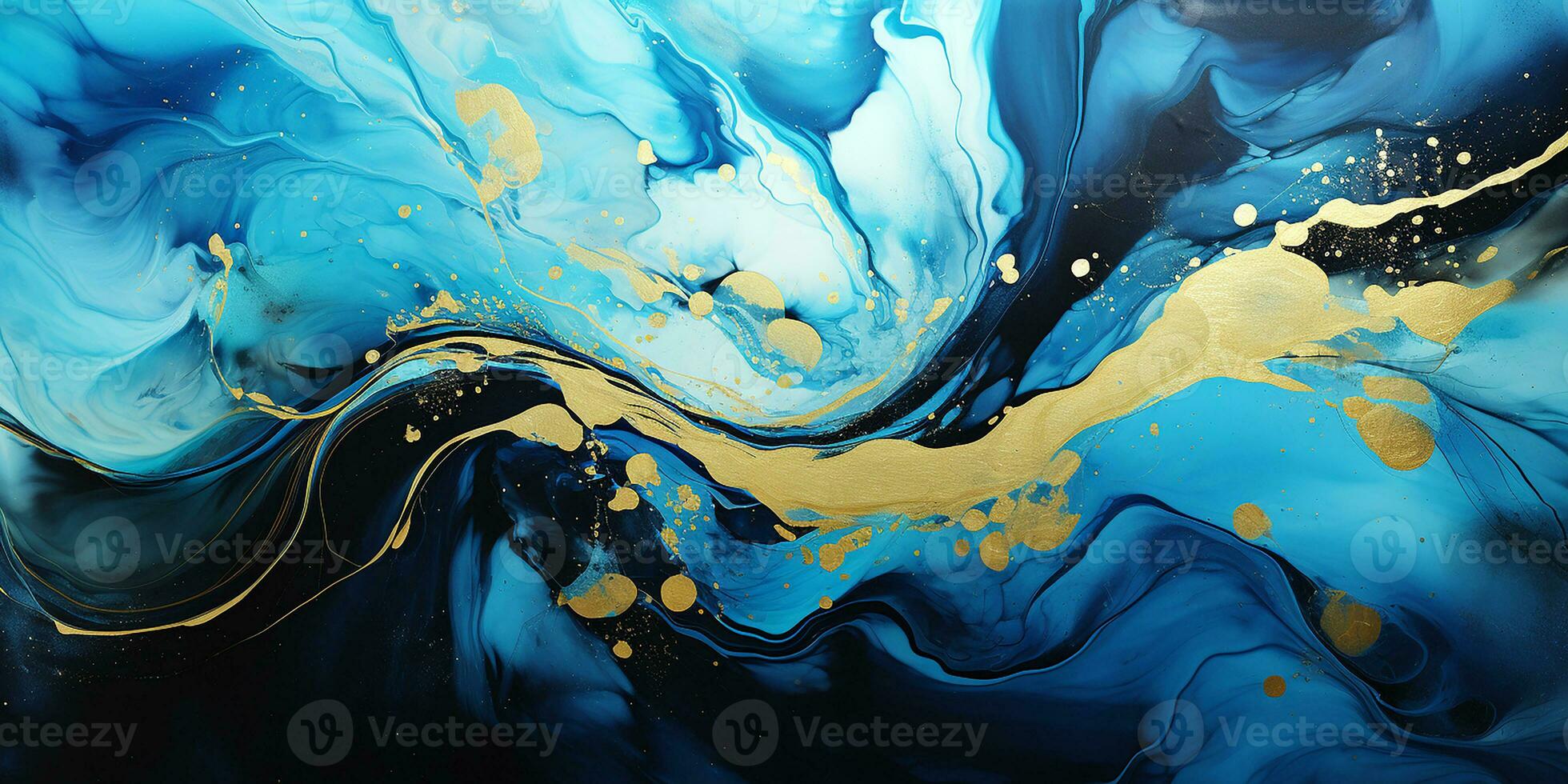 AI generated Abstract Wavy and flowing ink with swirl background. Fluid art marble texture. Multicolored liquid watercolor painting technique. Generative AI photo